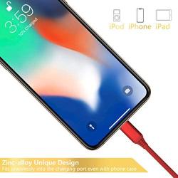 Arkidyn Phone Charger Cord 5M/16FT Extra Long Phone Cable 2.4A Fast Charger Powerline Cable USB Charging Cable Compatible with Phone X 8 Plus 7 Plus 6S Plus 6 Plus 5 5S 5C SE Pod Pad Pro and More（RED)