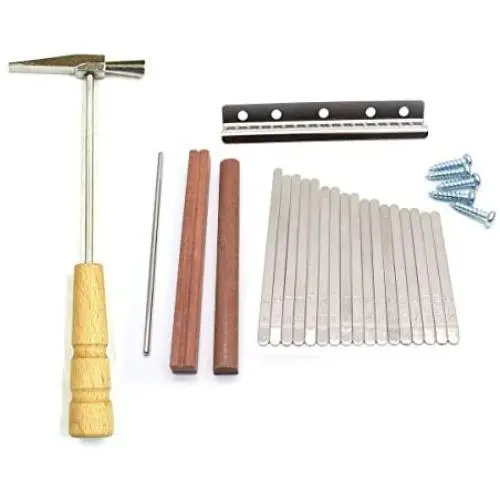 Timiy 17 Key Kalimba DIY Accessory Thumb Piano with Keys Wood Bridge with Wooden Handle Hammer 1Set Timiy 17 Key Kalimba DIY Accessory Thumb Piano with Keys Wood Bridge with Wooden Handle Hammer 1Set