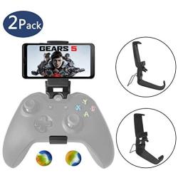 2 Pcs Xbox One Controller Phone Clip Mount, Foldable Mobile Phone Mount Cellphone Holder Compatible with Microsoft Xbox One/Xbox One S/Steelseries Nimbus/SteelSeries Stratus XL/Steam Controllers