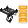 XOSS Bike Cellphone Holder, Mobile Support for Mountain Bike Bicycle Handlebar & Stem Cellphone Holder Aluminium Alloy Adjustable Mobile Phone Mount for Highway Vehicles (Black)