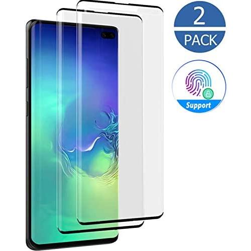 [2-Pack] Galaxy S10 Plus Tempered Glass Screen Protector [Fingerprint Compatible] [Case-Friendly] [Full Coverage] [HD Clear] for Samsung Galaxy S10 Plus/S10+