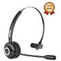 Bluetooth Headset, Newest V5.0 Sanfant Trucker Bluetooth Headset with Mic Noise Canceling & Flexible, 18-hrs Talk Time Office Wireless Headset, On-Ear Car Headset for Cell Phone/PC/Office/Car(Black)