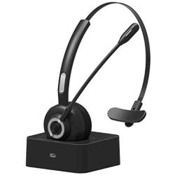 Giveet Bluetooth Headset for Cell Phones, Office Headset with Noise Cancelling Microphone, Charging Dock, 17h Talking Time for Trucker, Telephone, Skype, Call Center, PC