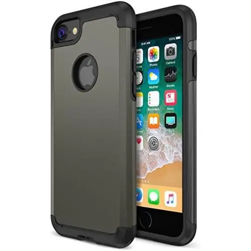 iPhone 8 Case, Trianium Protanium Apple iPhone 8 Case (2017) with Heavy Duty Protection/Shock Absorption/Dual Layer TPU + Rigid Back Armor/Scratch Resistant/Reinforced Corner Frame -Gunmetal iPhone 8 Case, Trianium Protanium Apple iPhone 8 Case (2017) with Heavy Duty Protection/Shock Absorption/Dual Layer TPU + Rigid Back Armor/Scratch Resistant/Reinforced Corner Frame -Gunmetal