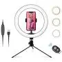 Selfie Ring Light with Stand and Phone Holder,10.2&quot Desktop Dimmable LED Circle Lights with Tripod, Bluetooth Remote Shutter Ringlight for Live Stream/Makeup/Reels/Likee/YouTube Video/Photography/Vlog
