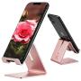 Cell Phone Stand Holder - ToBeoneer Aluminum Desktop Solid Portable Universal Desk Stand Compatible with All Mobile Smart Phone Huawei iPhone X 8 7 6 Plus 5 Ipad Mini Tablet Office Decor (Rose Gold)