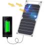 Lixada Solar Panel Charger USB Port Portable High Power Paper Shaped Monocrystalline Silicon for Cell Phone Camping
