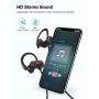 Letscom Bluetooth Headphones, 15Hrs Playtime Wireless 5.0 Earbuds IPX7 Waterproof Sport Running in-Ear Headsets w/Mic Stereo Sound Noise Cancelling for Work Home Office