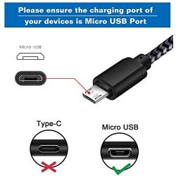 Android Charger Cable, HI-CABLE Micro USB Cable [2 Pack/6FT] with 2-Pack Dual Port USB Wall Charger Fast Charging Compatible with Samsung Galaxy S7 S6 J8 J7 Note 5,Kindle,LG,PS4,Camera (Black)
