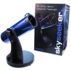 Carson SkySeeker Newtonian Reflector Telescope with Dobsonian Mount, 15-37.5X, Blue (JC-200)