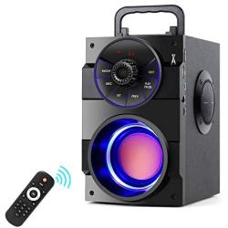 TAMPROAD Portable Bluetooth Speakers with Subwoofer Rich Bass Wireless Outdoor/Indoor Party Speakers MP3 Player Powerful Speaker Support Remote Control FM Radio for Phone Computer PC Home TV