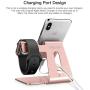 Apple Watch Stand, OMOTON 2 in 1 Universal Desktop Stand Holder for iPhone and Apple Watch Series 5/4/3/2/1 (Both 38mm/40mm/42mm/44mm) (Rose Gold)