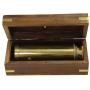 9" Handheld Brass Telescope - Nautical Pirate Spy Glass with Wood Box