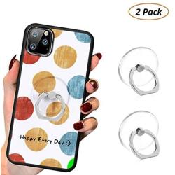 Transparent Phone Ring Cell Phone Ring Holder 360 Degree Rotation Round Finger Ring Stand Kickstand Compatible Most of Smartphones Set of 2 (Silver)