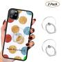Transparent Phone Ring Cell Phone Ring Holder 360 Degree Rotation Round Finger Ring Stand Kickstand Compatible Most of Smartphones Set of 2 (Silver)