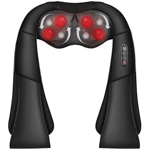 Neck Massager, Shiatsu Back Massagers with Heat Function and Electric Deep Tissue 3D Kneading, Relieve Muscle Pain, for Shoulder, Travel, Office, Home, Car Neck Massager, Shiatsu Back Massagers with Heat Function and Electric Deep Tissue 3D Kneading, Relieve Muscle Pain, for Shoulder, Travel, Office, Home, Car