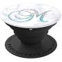 Light Blue Initial Letter M On White Marbled Design PopSockets Grip and Stand for Phones and Tablets