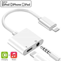 3.5mm Headphone Jack Adapter Charger for iPhone 8/8 Plus/ 7/7 Plus/X/10/XS/XS Max/XR Earphone Charging and Listening Music 3.5mm Aux Audio and Charging Adapter Adapter