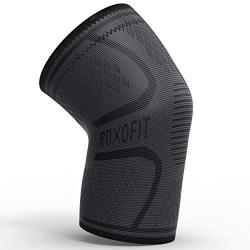 Knee Compression Support Sleeve for Arthritis Pain Meniscus Tear Running Men Women - Patella Stabilizer Brace (Black - Grey, Medium)