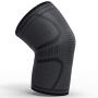 Knee Compression Support Sleeve for Arthritis Pain Meniscus Tear Running Men Women - Patella Stabilizer Brace (Black - Grey, Medium)