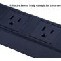 GuDez Surge Protector Power Strip, 3-Outlet with 4 USB Charger Ports for Phone and Tablets 6.6-Foot Long Power Cord and Plugfor Home/Office/Travel - Black