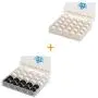Simthread Size A SA156 Prewound Bobbin Thread with Storage Plastic Box Bundle | White+Black Colors & 25pcs White Color