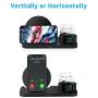 WATOE Wireless Charger 3 in 1 Charging Station for Apple Watch and Airpods Qi Fast Wireless Charger Stand Compatible iPhone 11/11 Pro/X/XS/XR/Xs Max/8 Plus Compatible Apple Watch Series 5/4/3/2/1