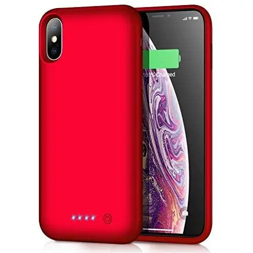 Trswyop Battery Case for iPhone Xs Max, 7800mAh Portable Charging Case for iPhone Xs Max Rechargeable External Battery Pack Extended Battery Protective Charger Case(6.5 inch)-Red Trswyop Battery Case for iPhone Xs Max, 7800mAh Portable Charging Case for iPhone Xs Max Rechargeable External Battery Pack Extended Battery Protective Charger Case(6.5 inch)-Red