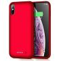Trswyop Battery Case for iPhone Xs Max, 7800mAh Portable Charging Case for iPhone Xs Max Rechargeable External Battery Pack Extended Battery Protective Charger Case(6.5 inch)-Red