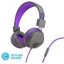 JLab Audio Neon Folding On-Ear Headphones | Wired Headphones | Tangle Free Cord | Noise Isolation | 40mm Neodymium Drivers | C3 Sound (Crystal Clear Clarity) | Graphite / Purple