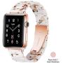Light Apple Watch Band - Fashion Resin iWatch Band Bracelet Compatible with Copper Stainless Steel Buckle for Apple Watch Series 5 Series 4 Series 3 Series 2 Series1 (Nougat White, 38mm/40mm)