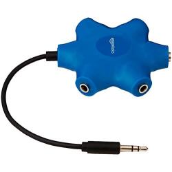 AmazonBasics 5-Way Multi Headphone Audio Splitter Connector, Blue