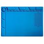 Kaisi S-140 Magnetic Insulation Silicone Soldering Mat Magnetic Repair Mat, Heat Resistant Work Mat 932°F for Repair Electronics, Phone, Soldering Iron, Gun, BGA, Workbench, Size: 13.8 x 9.8 inch
