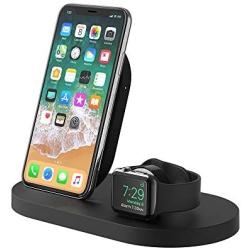 Belkin F8J235ttBLK Boost Up Wireless Charging Dock (Apple Charging Station for Iphone + Apple Watch + USB Port) Apple Watch Charging Stand, iPhone Charging Station, iPhone Charging Dock (Black)