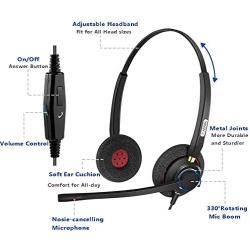 Cell Phone Headset with Microphone Noise Cancelling & Call Controls 3.5mm Computer Headset for iPhone, Samsung, LG, HTC, BlackBerry Mobile Phone and iPad Tablets (A802MP)