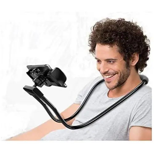 Flexible Long Arms Stand Clip Holder,Hanging on Neck Universal Mobile Phone Stand Loungers Bracket for Mobile Phone Tablet PC Desktop(Black) Flexible Long Arms Stand Clip Holder,Hanging on Neck Universal Mobile Phone Stand Loungers Bracket for Mobile Phone Tablet PC Desktop(Black)