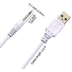 Replacement DC Charging Cable | USB Charger Cord - 2.5mm (2 Pack)