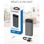 Portable Charger Power Bank Battery - by TalkWorks | 4000 mAh | Cell Phone Backup External Dual USB Power Pack for Apple iPhone 11, XR, XS, X, 8, 7, 6, iPad & Android for Samsung Galaxy - Space Grey