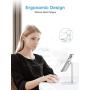Cell Phone Stand, OMOTON Adjustable Phone Stand, Upgraded Height Increasing Desk Phone Holder for iPhone SE 2/11/ 11 Pro/XS Max, Samsung Galaxy S20/ S10 and Other Phones (3.5-7.0-Inch), Silver