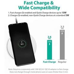 TOVYS Wireless Charger, Qi 10W Fast Wireless Charging pad, for iPhone 11/11 Pro / 11 Pro Max/XS MAX/XR/XS/X / 8, for Galaxy Note 10 / S10 / S9 / S8, AirPods Pro (No AC Adapter) (Black)