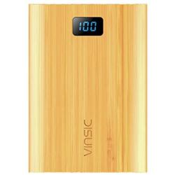 Power Bank,VINSIC 12000mAh Power Bank, 5V 4A 3 USB Ports with Smart USB Bamboo External Mobile Battery Charger Pack for iPhone, iPad, Samsung Devices, Cell Phones, Tablet PCs.