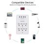 Multi Plug Outlet, Surge Protector, NUOZHI USB Wall Charger with 6-Outlet Extender and 4 USB Ports,1680 Joules, White, ETL Listed