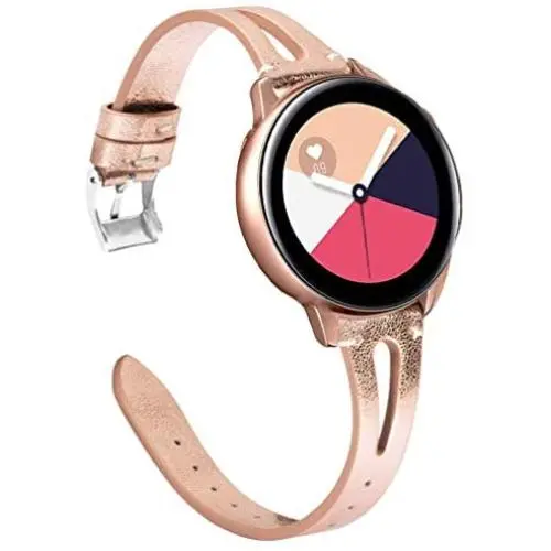 Sankel Compatible for Samsung Galaxy Watch3 41mm/Active 2 Leather Band,Women 20mm Slim Leather Strap Wristband Replacement for Galaxy Watch Active/Galaxy Watch 42mm/Gear Sport (Rose Gold) Sankel Compatible for Samsung Galaxy Watch3 41mm/Active 2 Leather Band,Women 20mm Slim Leather Strap Wristband Replacement for Galaxy Watch Active/Galaxy Watch 42mm/Gear Sport (Rose Gold)
