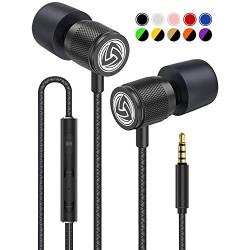 Wired Earbuds - LUDOS Ultra in Ear Headphones with Microphone, Earphones with Mic and Volume Control, Memory Foam, Reinforced Cable, Bass Compatible with iPhone, Apple, iPad, Computer, Laptop, PC