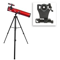 Carson Red Planet Series 35-78x76mm Newtonian Reflector Telescope with Universal Smartphone Digiscoping Adapter (RP-100SP)