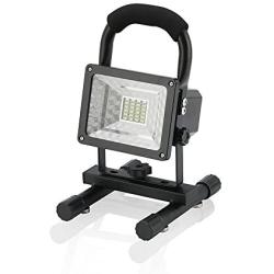 LED Portable Lights - Vaincre Spotlights Work Lights with Magnet Base - 15W 24 LED Built-in Rechargeable Lithium Batteries with USB Ports to Charge Mobile Devices (Black)