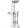 mDesign Freestanding Metal Wire Toilet Paper Roll Holder and Tray Stand for Bathroom Storage Organization - Top Round Storage Shelf for Cell Phone, Book, Spray - Holds 3 Mega Rolls - Matte Black