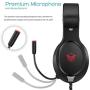 Gaming Headset for PS4, Xbox One, PC, DIWUER Stereo Over Ear Headphones with Mic, Noise Cancelling for Laptop Mac Nintendo Switch Smartphones (Red)