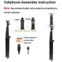 Phone Tripod Stand Selfie Stick 54 Inch Portable Aluminum Alloy Phone with Wireless Remote Shutter for iPhone Tripod 11 pro Xs Max Xr X 8 7 6 Plus, Android Samsung Galaxy Smartphone Vlog/Live Stream