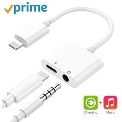 Headphone Adapter for iPhone Charger Jack AUX Audio 3.5 mm Jack Adapter for iPhone Adapter Compatible with iPhone 11/7/7 Plus/8/8 P lus/X/10/XSMAX Dongle Accessory Connector Earphone Adaptor